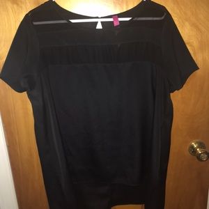 Black silky shift top